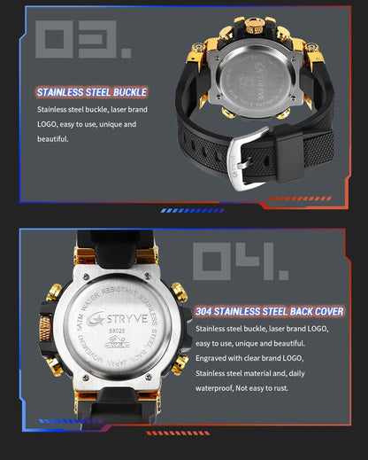 🔥Colourful Men's Digital Sports Waterproof Dual-Screen Electronic Watch