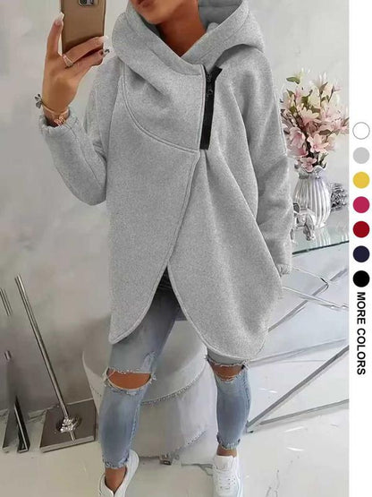 🔥Last Day 60% OFF - Women's Plus Size Hooded Sweatshirt, Half-zip Fashion Design💕 Buy 2 Free Shipping!