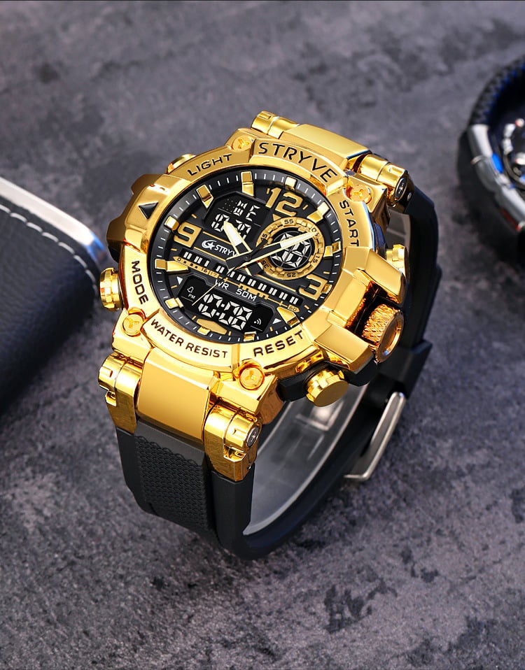 🔥Colourful Men's Digital Sports Waterproof Dual-Screen Electronic Watch
