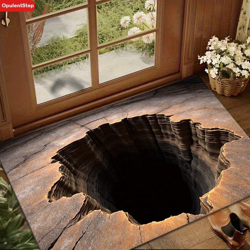 🔥Visual Illusion Endless Abyss Pattern HD Printed Non-Slip Doormat😃