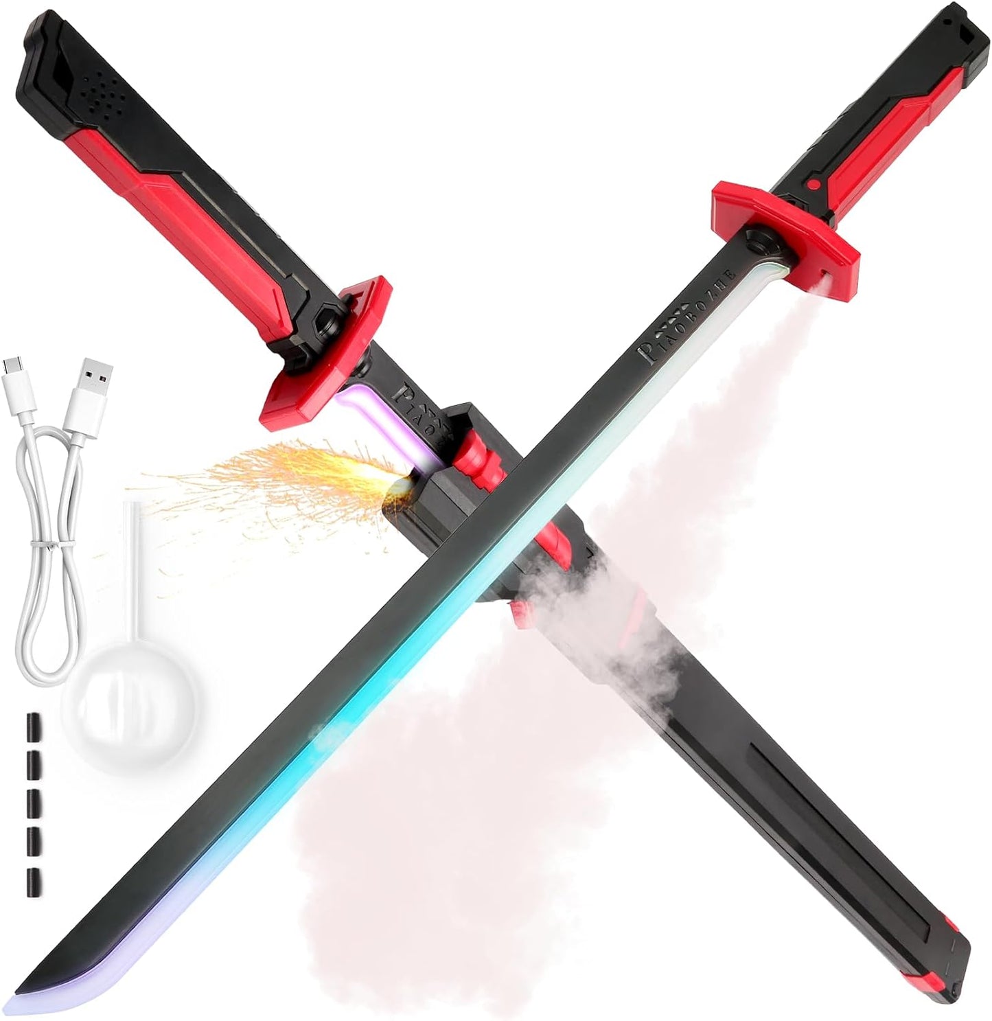 Cyberpunk Spark Blade | RGB LED Mist Sword with Sound FX ⚔️