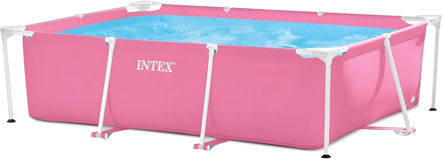 Pink Metal Frame Above Ground Pool | Round Garden Pool