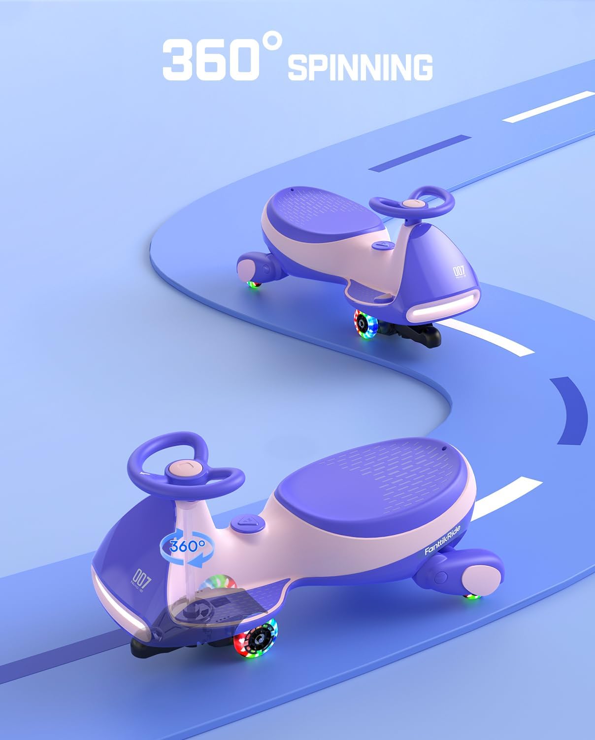 🎉Grand Opening – 50% Off!⏰️ N7 Classic Electric Wiggle Car with Pedal, Rechargeable Battery, Ride on Toys, Swing Car, 2 Speeds, Anti-Rollover, Flashing Light Wheels, Bluetooth, for Ages 3 and Up, 150 Lbs, Pink