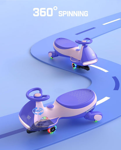 🎉Grand Opening – 50% Off!⏰️ N7 Classic Electric Wiggle Car with Pedal, Rechargeable Battery, Ride on Toys, Swing Car, 2 Speeds, Anti-Rollover, Flashing Light Wheels, Bluetooth, for Ages 3 and Up, 150 Lbs, Pink