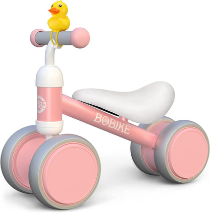 Baby Balance Bike Toys for 12-36 Months Kids Toy Boy Girls Gifts Toddler Best First Birthday Gift Children Walker No Pedal Infant 4 Wheels Bicycle (Pink)