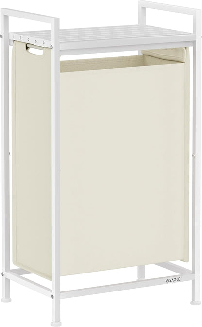 2-Compartment Laundry Hamper with Shelf - 92L Large Capacity Sorter with Removable Bags