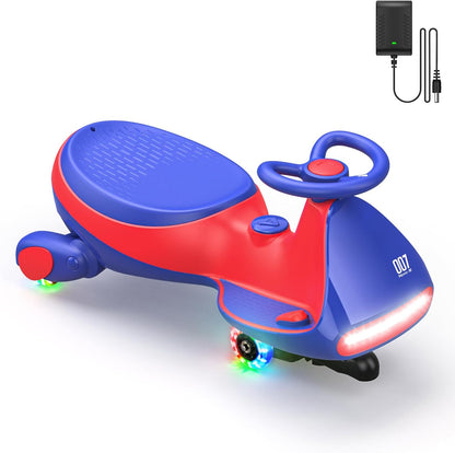 🎉Grand Opening – 50% Off!⏰️ N7 Classic Electric Wiggle Car with Pedal, Rechargeable Battery, Ride on Toys, Swing Car, 2 Speeds, Anti-Rollover, Flashing Light Wheels, Bluetooth, for Ages 3 and Up, 150 Lbs, Pink