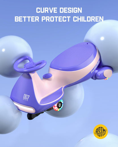 🎉Grand Opening – 50% Off!⏰️ N7 Classic Electric Wiggle Car with Pedal, Rechargeable Battery, Ride on Toys, Swing Car, 2 Speeds, Anti-Rollover, Flashing Light Wheels, Bluetooth, for Ages 3 and Up, 150 Lbs, Pink
