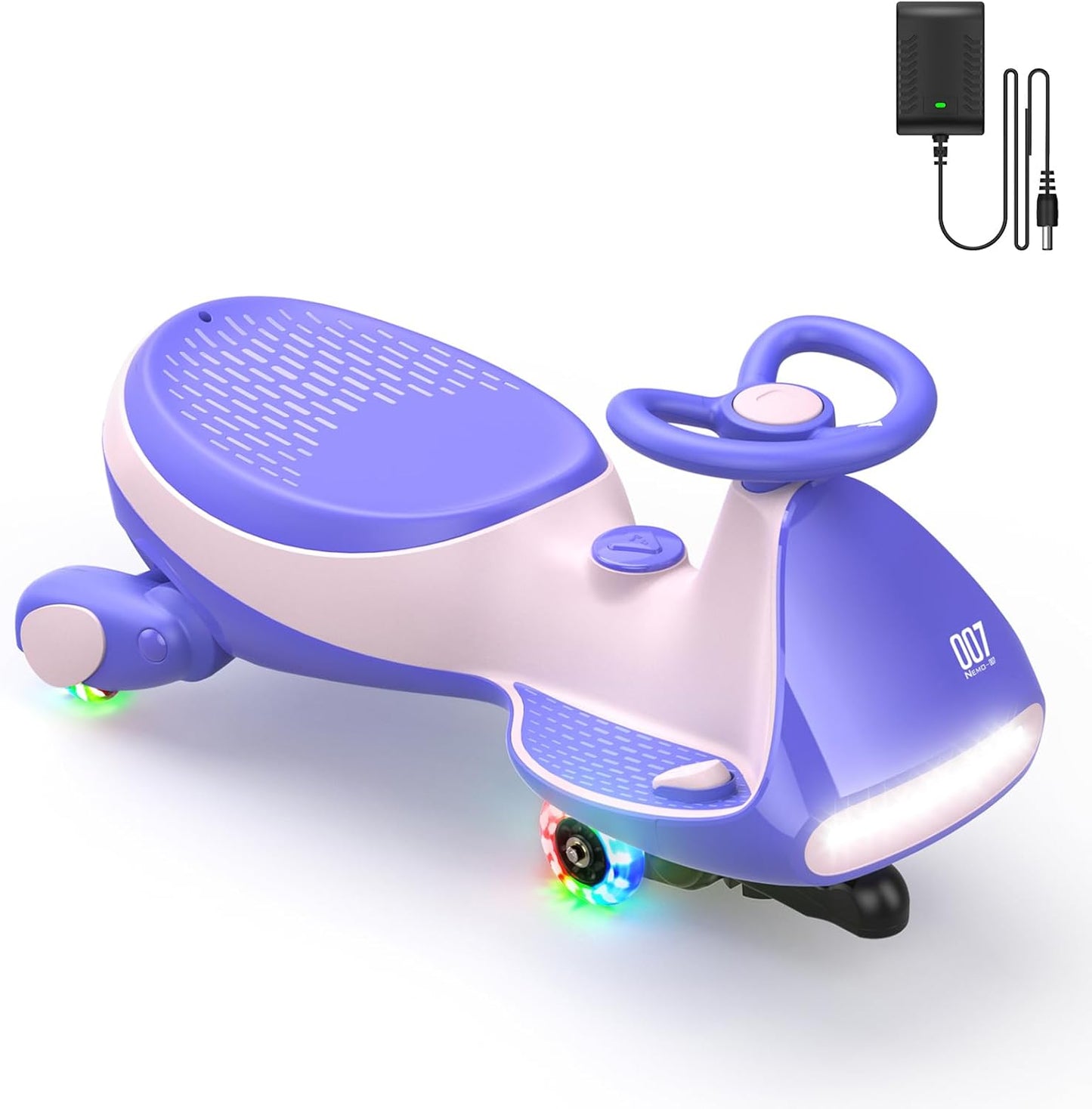 🎉Grand Opening – 50% Off!⏰️ N7 Classic Electric Wiggle Car with Pedal, Rechargeable Battery, Ride on Toys, Swing Car, 2 Speeds, Anti-Rollover, Flashing Light Wheels, Bluetooth, for Ages 3 and Up, 150 Lbs, Pink
