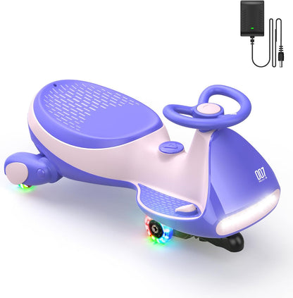 🎉Grand Opening – 50% Off!⏰️ N7 Classic Electric Wiggle Car with Pedal, Rechargeable Battery, Ride on Toys, Swing Car, 2 Speeds, Anti-Rollover, Flashing Light Wheels, Bluetooth, for Ages 3 and Up, 150 Lbs, Pink