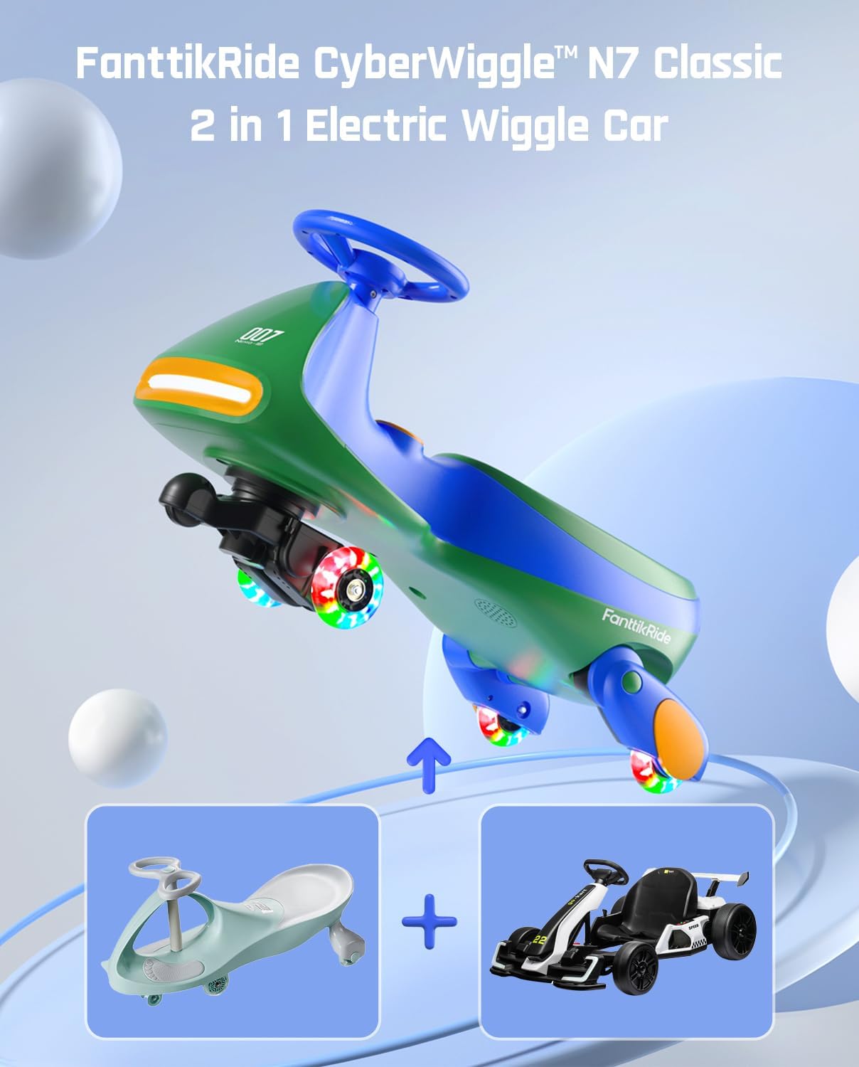 🎉Grand Opening – 50% Off!⏰️ N7 Classic Electric Wiggle Car with Pedal, Rechargeable Battery, Ride on Toys, Swing Car, 2 Speeds, Anti-Rollover, Flashing Light Wheels, Bluetooth, for Ages 3 and Up, 150 Lbs, Pink