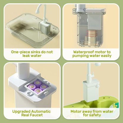 Kitchen Sink Toys with Upgraded Electric Faucet