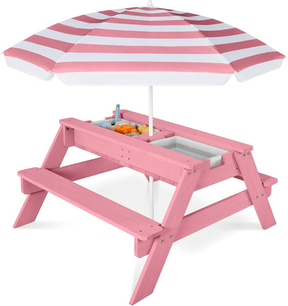 3-in-1 Kids Garden Table - Convertible Sand & Water Station ⛱️🌊