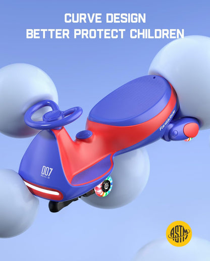 🎉Grand Opening – 50% Off!⏰️ N7 Classic Electric Wiggle Car with Pedal, Rechargeable Battery, Ride on Toys, Swing Car, 2 Speeds, Anti-Rollover, Flashing Light Wheels, Bluetooth, for Ages 3 and Up, 150 Lbs, Pink