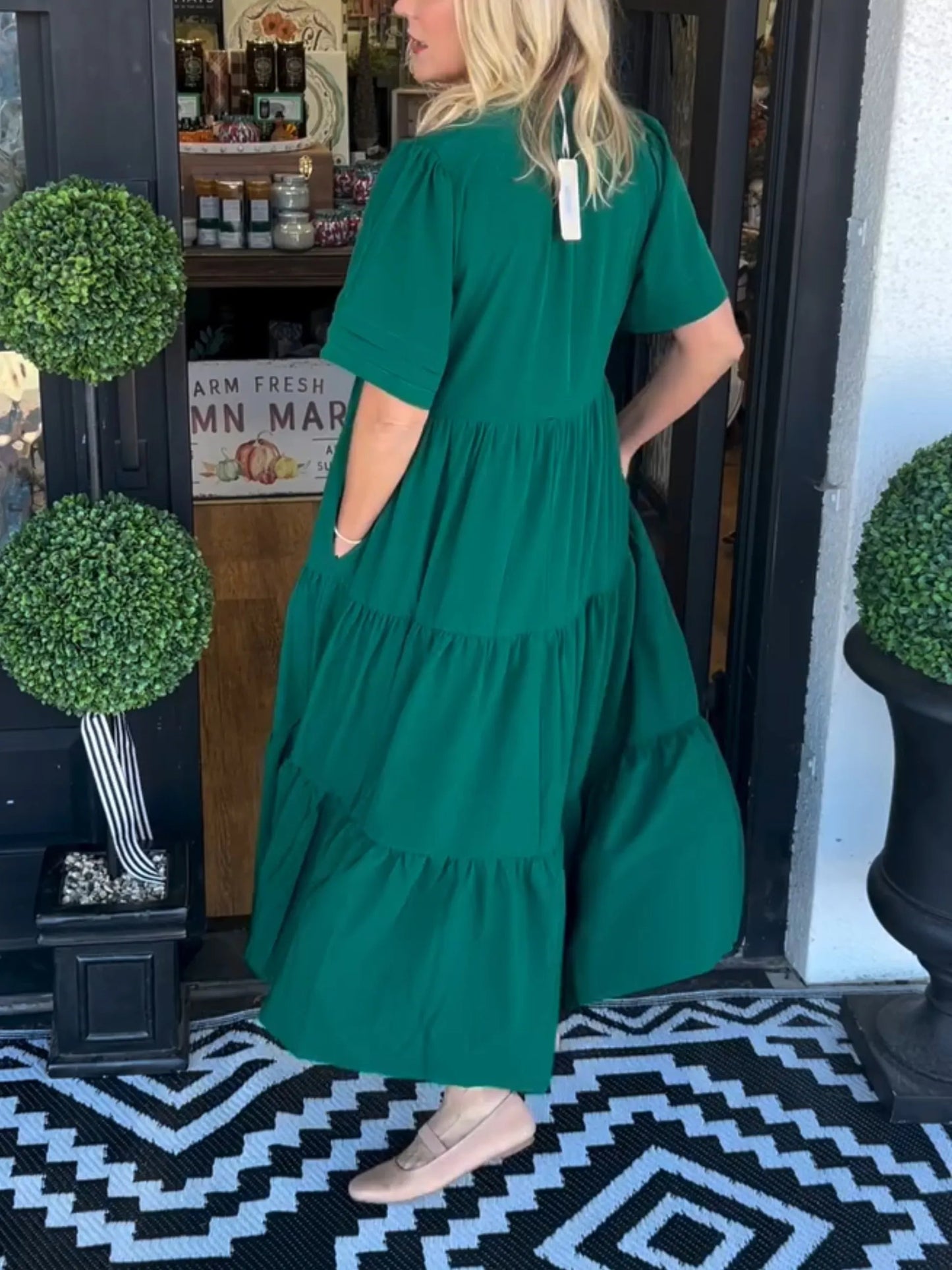 🔥Last 4 hours Sale: Save 60% -V-NECK TIERED MIDI DRESS WITH POCKETS (BUY 2 FREE SHIPPING)