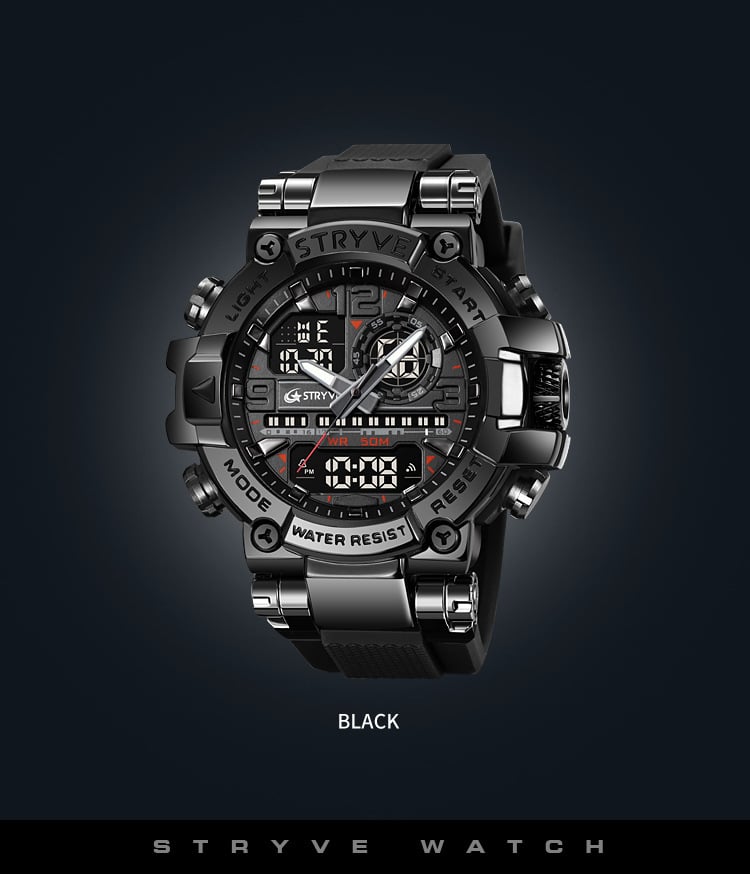 🔥Colourful Men's Digital Sports Waterproof Dual-Screen Electronic Watch