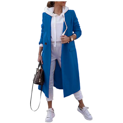 Women's Double Breasted Pea Coat Lapel Wool Blend Long Trench Jacket (🔥Same as in the video)