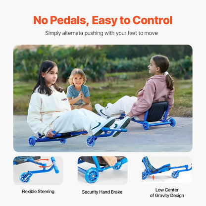 Drifting Wiggle Scooter | Heavy-Duty Swing Ride-On (Up to 90kg) 🛴