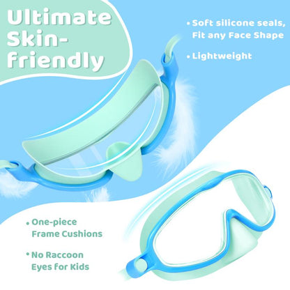 🏊‍♀️ Buy 1 Get 1 Free🏊‍♀️-HD children's large frame waterproof and anti-fog swimming goggles