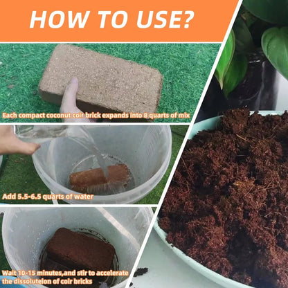 🥥2026  Premium Organic Coconut Coir Bricks for Plants (Collected from Pacific island countries)