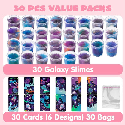 ⏰ Clearance ends in 24 hours! 💥 30 Packs Galaxy Slime With Cards for Kids