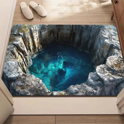 🔥Visual Illusion Endless Abyss Pattern HD Printed Non-Slip Doormat😃
