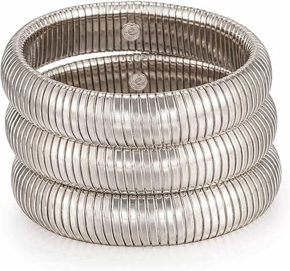 Ettika Gold Bangles For Women, Set of Womens Bracelets. 3Pcs