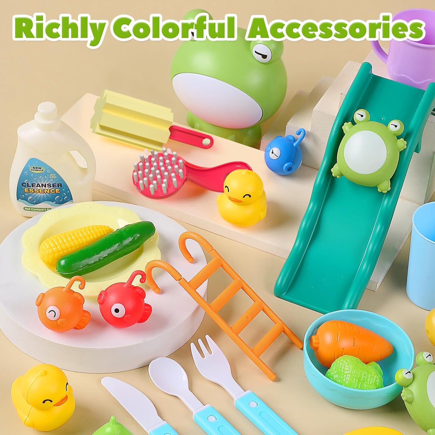 Kitchen Sink Toys with Upgraded Electric Faucet