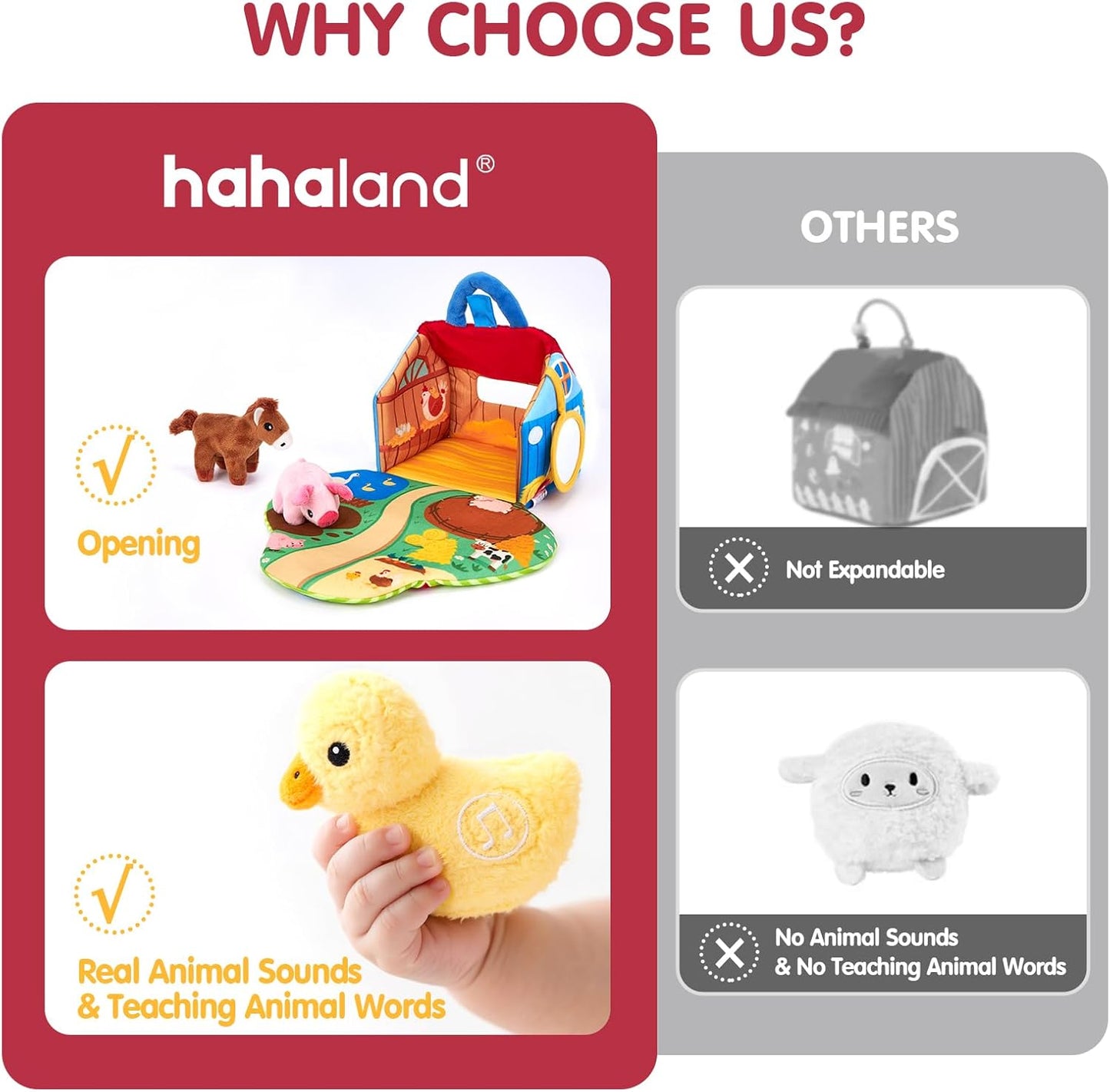 🎉Grand Opening – 50% Off!⏰️ 🐄 Baby Sensory Surprise Barn | Montessori Farm Toys with Real Sounds for 6–12 Months