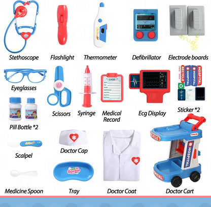 Kids Interactive Doctor Play Station | With Trolley, Stethoscope & Dress-Up 🩺