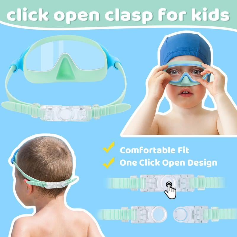 🏊‍♀️ Buy 1 Get 1 Free🏊‍♀️-HD children's large frame waterproof and anti-fog swimming goggles
