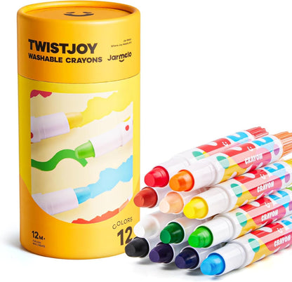 Jumbo Crayons for Toddlers, 36 Colors TwistJoy Non Toxic Washable Crayon🖍️