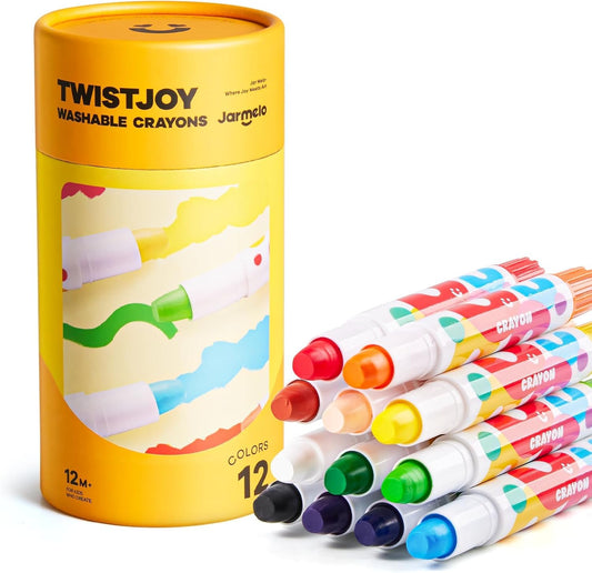 Jumbo Crayons for Toddlers, 36 Colors TwistJoy Non Toxic Washable Crayon🖍️