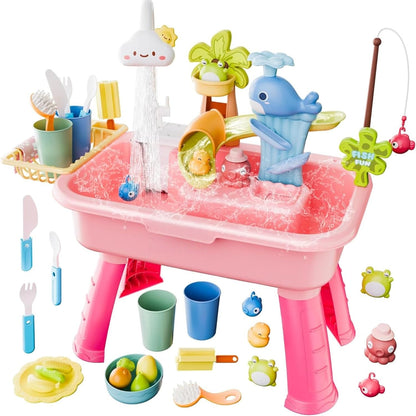 4-in-1 Magic Water & Sand Activity Table | Interactive Play Sink Set 🦀💧