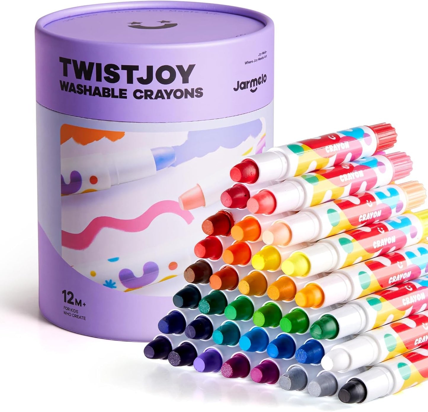 Jumbo Crayons for Toddlers, 36 Colors TwistJoy Non Toxic Washable Crayon🖍️