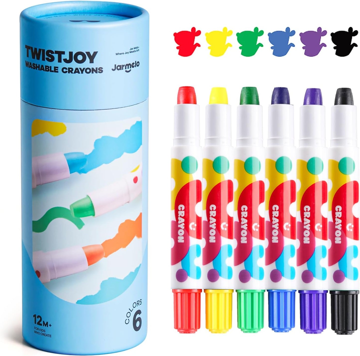 Jumbo Crayons for Toddlers, 36 Colors TwistJoy Non Toxic Washable Crayon🖍️
