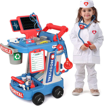 Kids Interactive Doctor Play Station | With Trolley, Stethoscope & Dress-Up 🩺