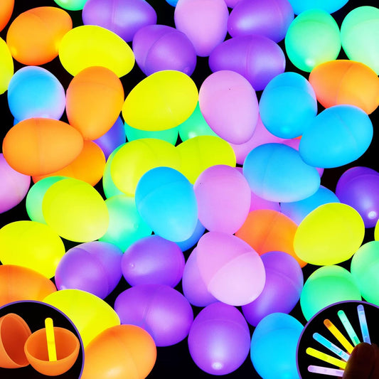 🌙100 Pcs Easter Eggs with 150 Pcs Mini Glow Sticks for Kids 🐰