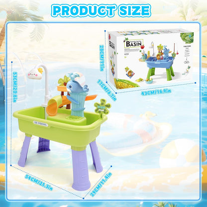 4-in-1 Magic Water & Sand Activity Table | Interactive Play Sink Set 🦀💧