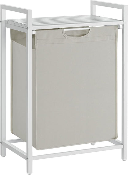 2-Compartment Laundry Hamper with Shelf - 92L Large Capacity Sorter with Removable Bags