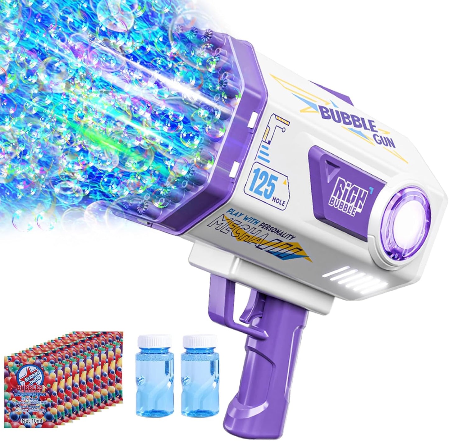 Bubble Gun, 69 Holes Bubble Machine Bubbles Kids Toys for Boys Girls Age 3 4 5 6 7 8 9 10 11 12 Year Old, Summer Outdoor Toy Birthday Wedding Party Halloween Favors