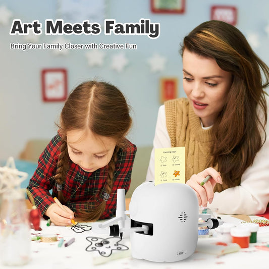 ⏰ Clearance ends in 24 hours! 💥 Drawing Robot for Kids with 150 Cards, Voice Interactive Educational Drawing Machine, Montessori Painting Learning Toys for 3 4 5 6 7 8 Year Old Boys Girls Birthday Party