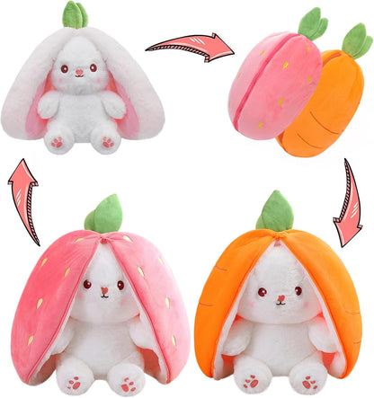 Hide-and-Seek Bunny | Reversible Fruit & Rabbit Plushie 🍓🐰