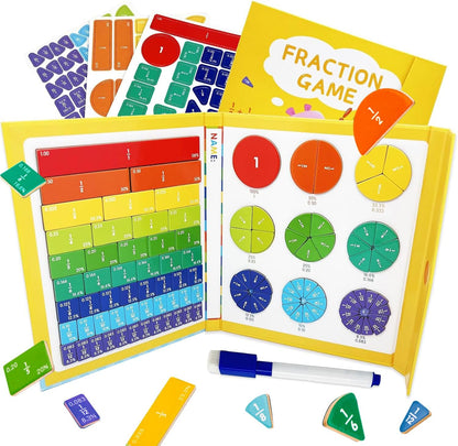 Montessori Magnetic Fraction Book | Visual Math Learning Toy 🧮