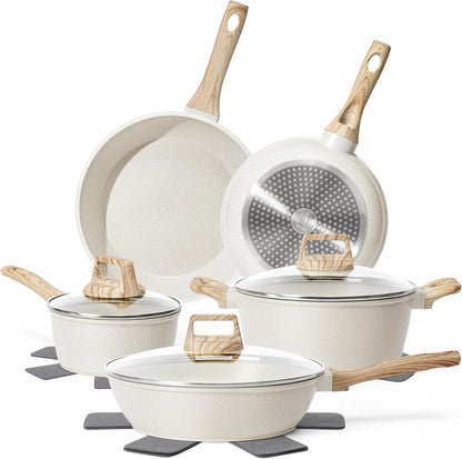 13-Piece Non-Stick Granite Cookware Set – Safe, Non-Toxic & Durable Pots & Pans Set for Healthier Cooking