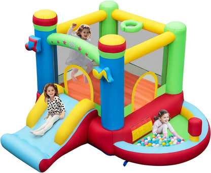 Inflatable Bounce House | Kids Garden Castle with Slide & Ball Pit 🏰