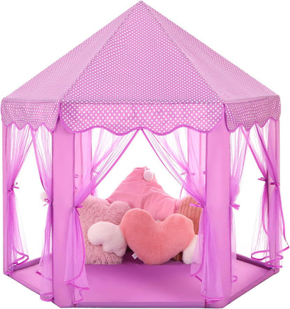 Princess Tent Girls Large Playhouse Kids Castle Play Tent with Star Lights Toy