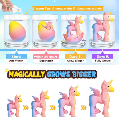 🎁 Unicorn Hatching Rainbow Eggs for Kids - 6 Pack Unicorn Toys Craft Kits for Boys & Girls