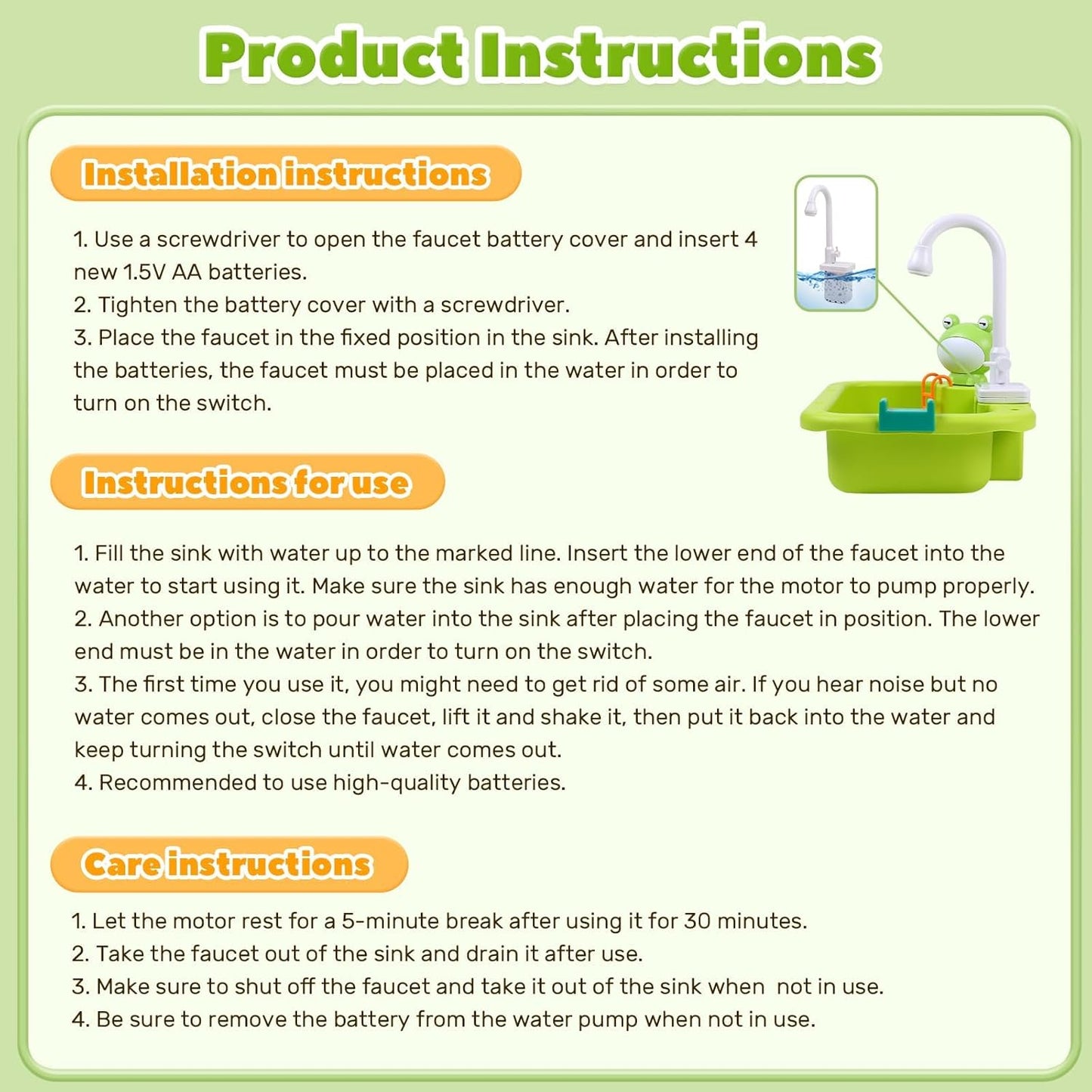 Kitchen Sink Toys with Upgraded Electric Faucet