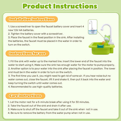 Kitchen Sink Toys with Upgraded Electric Faucet